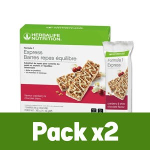 Pack x2 Barres Repas Équilibre Formula 1 Express Saveur Cranberry & Chocolat Blanc