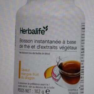 Boisson instantanée à base de thé et d'extraits végétaux Saveur mangue fruit du dragon 102 g